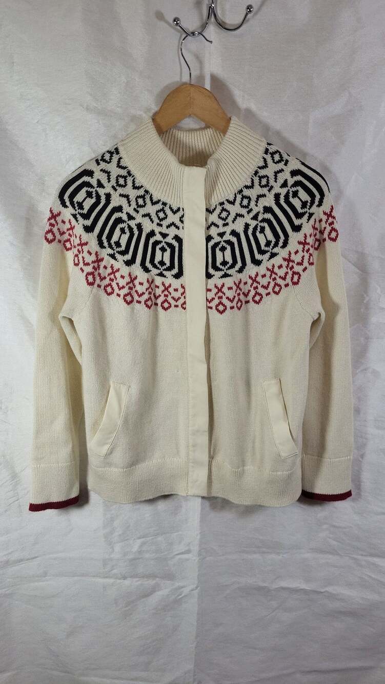 T by Talbots Snap-Front Sweater Jacket - Wintery Geo Fair Isle, PM